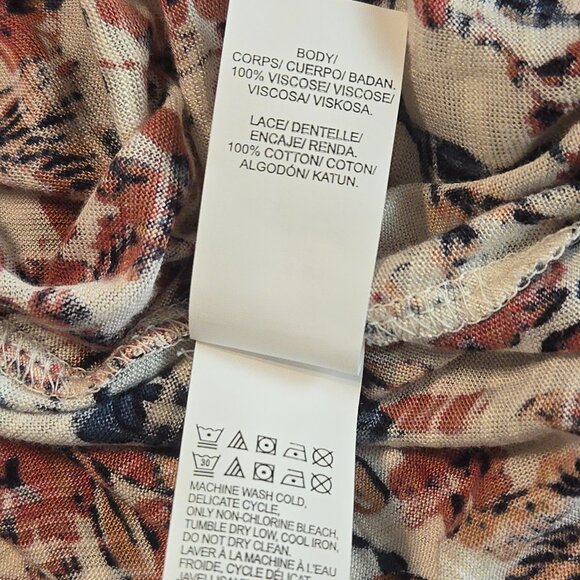Lucky Brand Sheer Split Sleeve Floral Blouse - NWOT - Picture 11 of 16
